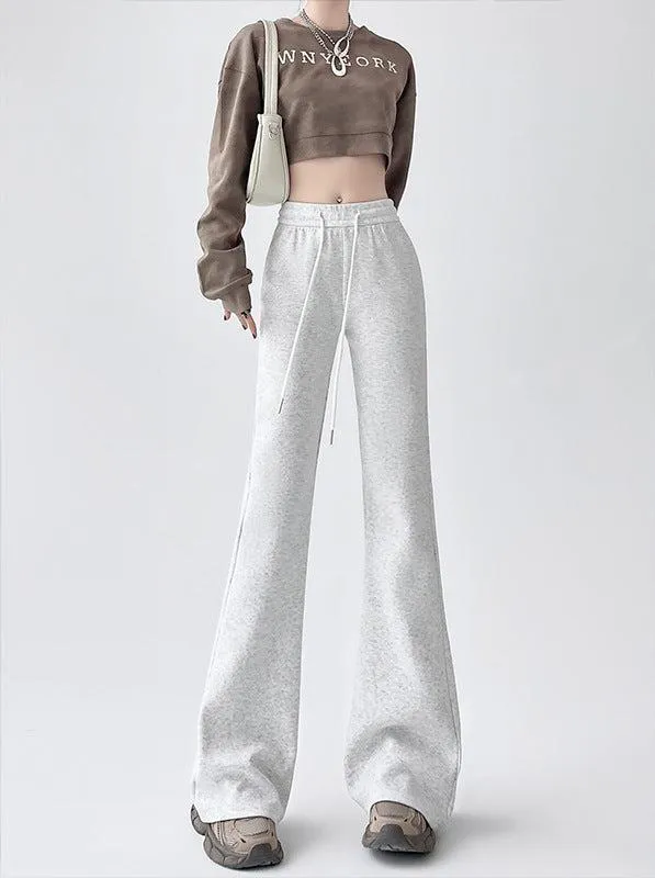 2024 New Casual Sweatpants High Waist Drape Horseshoe Pants