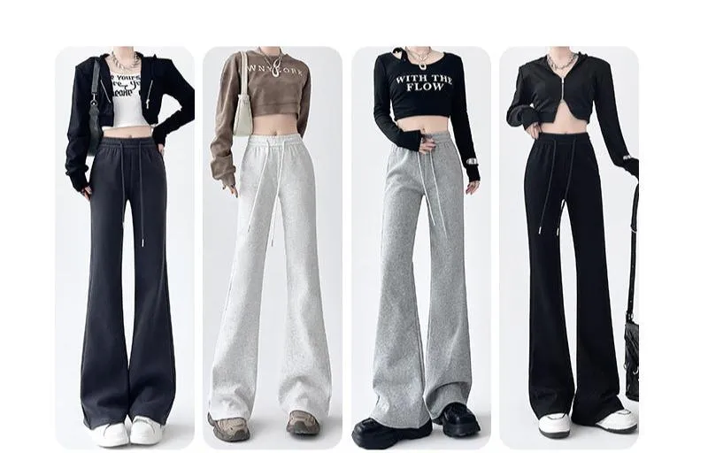 2024 New Casual Sweatpants High Waist Drape Horseshoe Pants