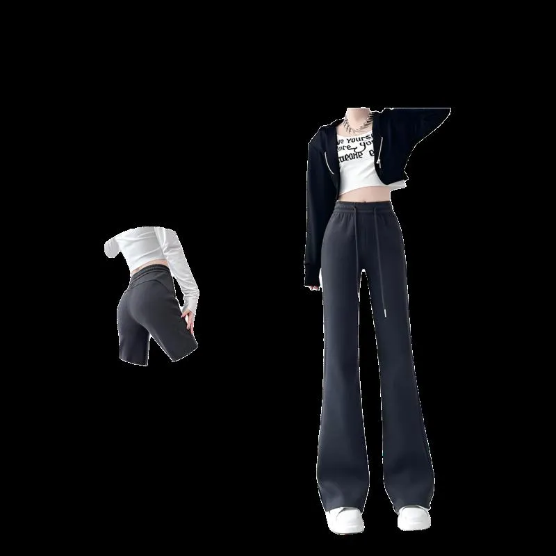 2024 New Casual Sweatpants High Waist Drape Horseshoe Pants