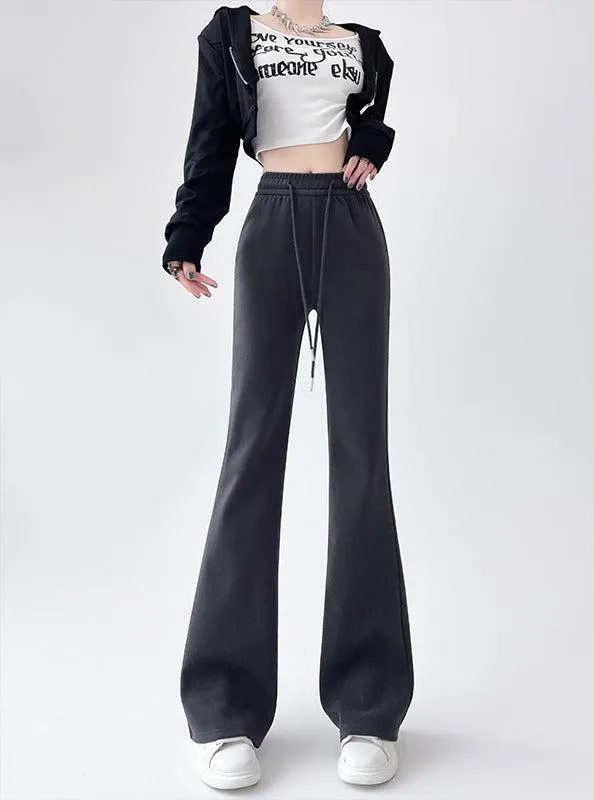 2024 New Casual Sweatpants High Waist Drape Horseshoe Pants