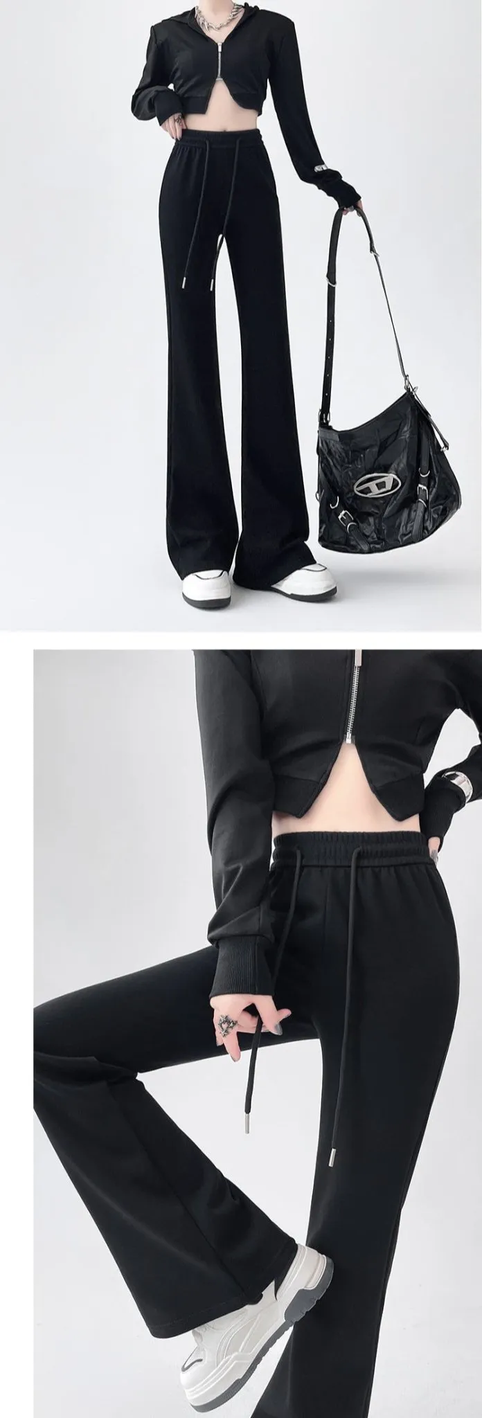2024 New Casual Sweatpants High Waist Drape Horseshoe Pants