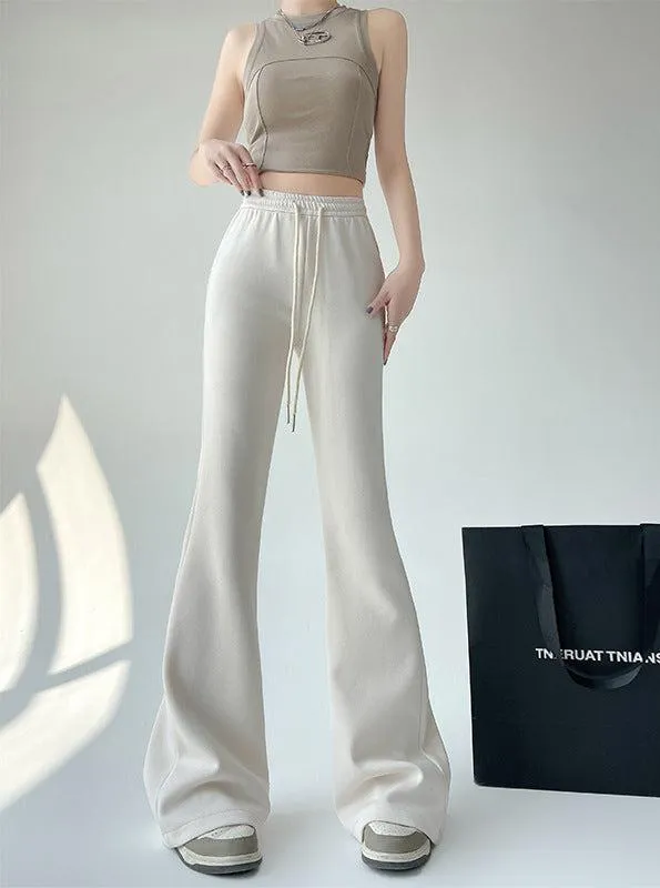 2024 New Casual Sweatpants High Waist Drape Horseshoe Pants