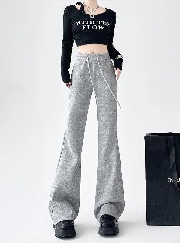 2024 New Casual Sweatpants High Waist Drape Horseshoe Pants