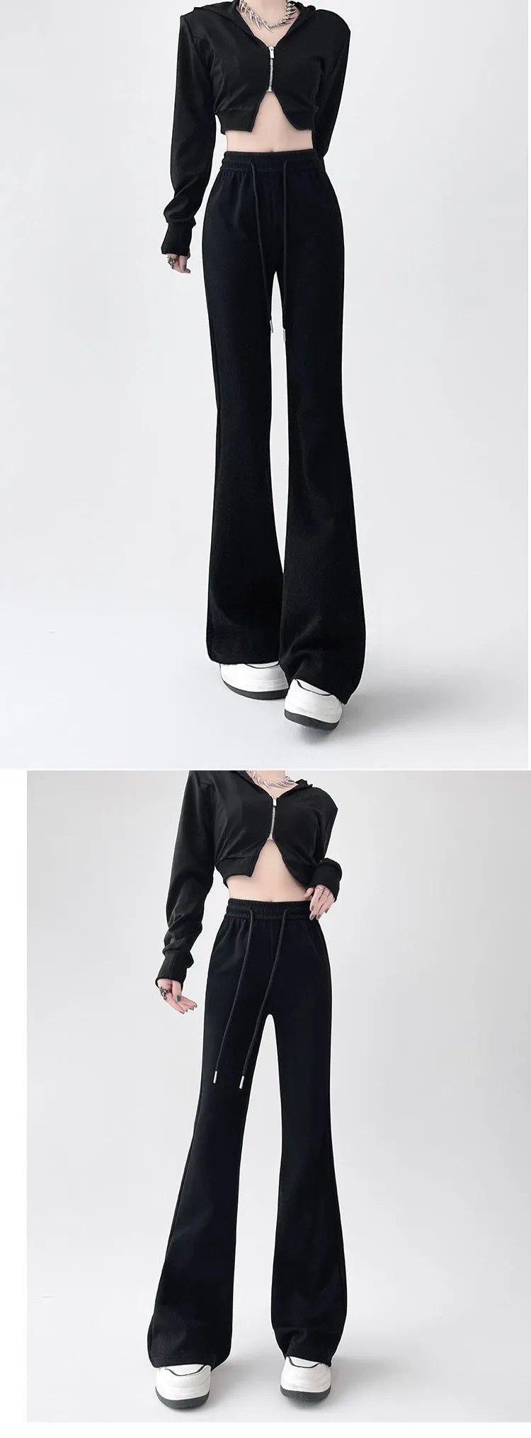 2024 New Casual Sweatpants High Waist Drape Horseshoe Pants
