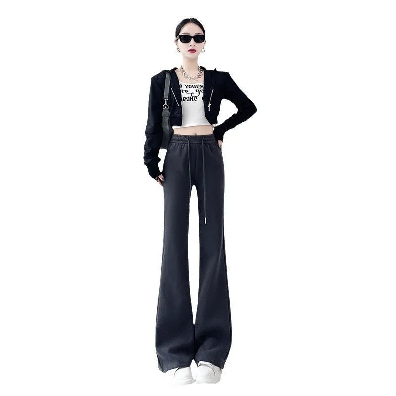 2024 New Casual Sweatpants High Waist Drape Horseshoe Pants