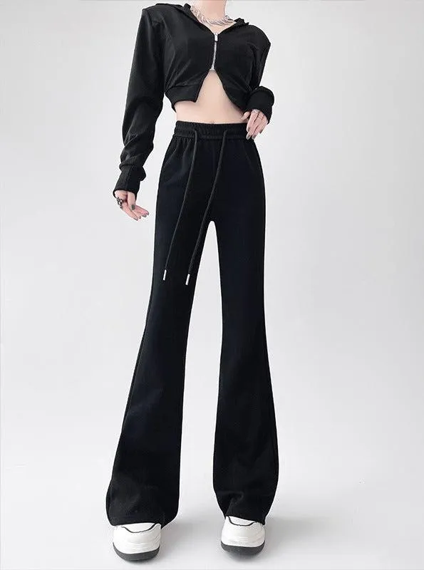 2024 New Casual Sweatpants High Waist Drape Horseshoe Pants
