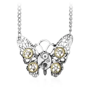 AILUOR Steampunk Gear Pendant Necklace, Punk Vintage Gothic Love Heart Owl Butterfly Bee Insect Chain Sweater Pendant Necklace Jewelry for Women Girl