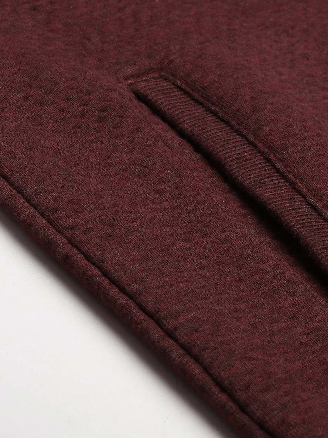 Alcis Men Burgundy Solid Cotton Jacket