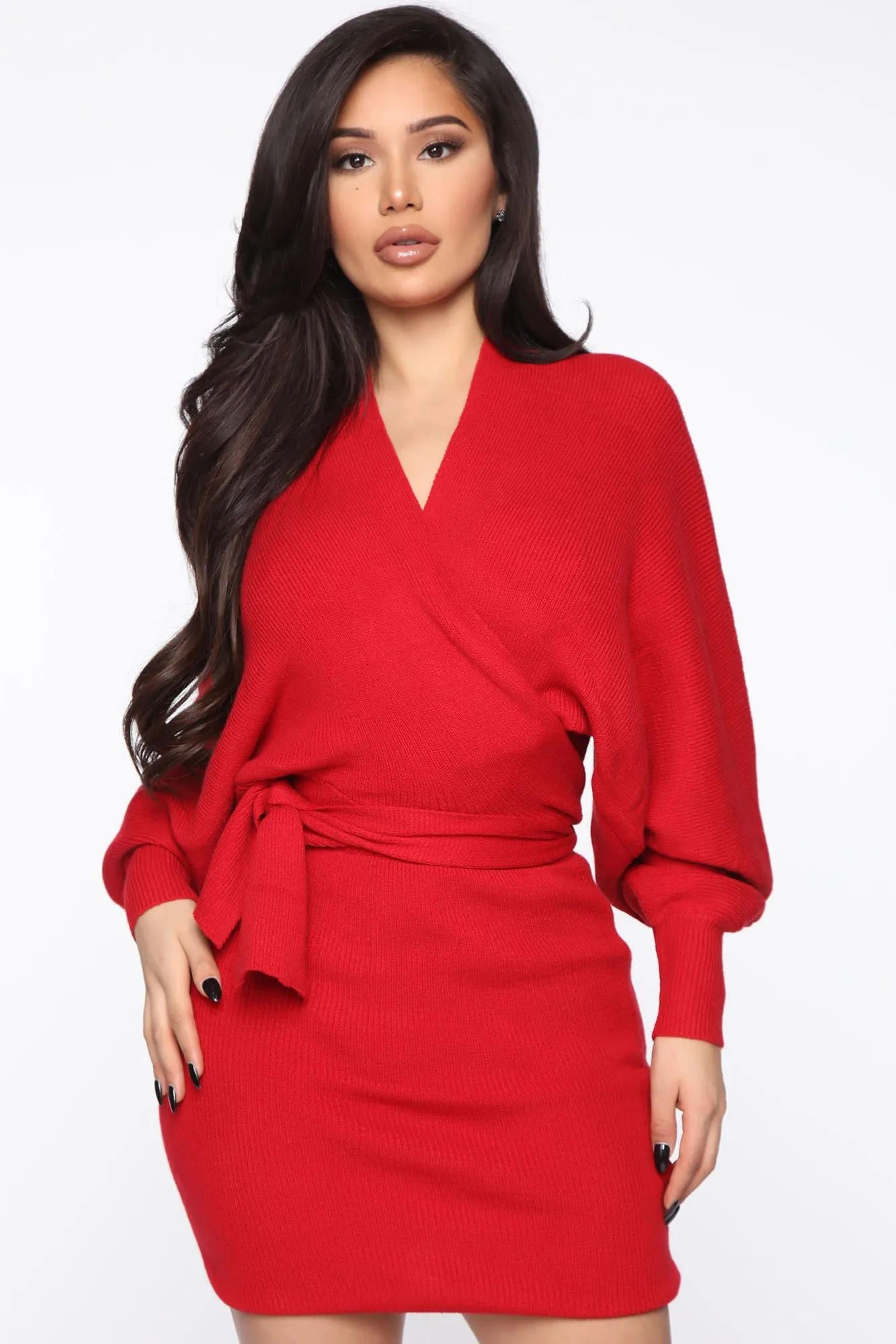 Alondra Sweater Skirt Set - Red