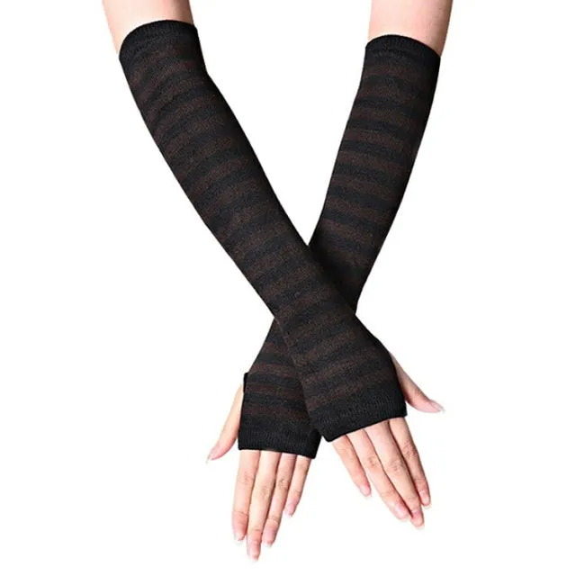 Anime Gloves | Ninja Fingerless Gloves | Anime Cosplay Gloves | Gothic Gloves | Arm Warmers | Anime Style Hand Arm Warmers | Gothic Mittens