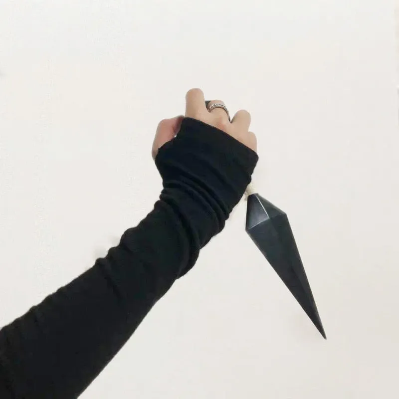 Anime Gloves | Ninja Fingerless Gloves | Anime Cosplay Gloves | Gothic Gloves | Arm Warmers | Anime Style Hand Arm Warmers | Gothic Mittens
