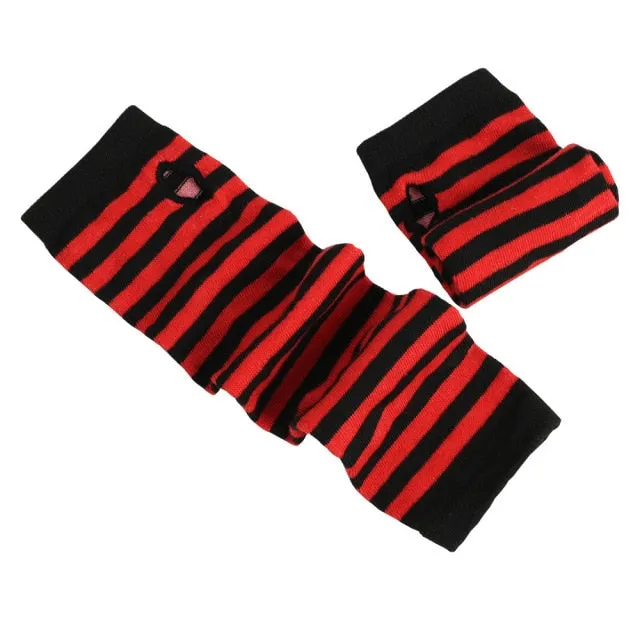 Anime Gloves | Ninja Fingerless Gloves | Anime Cosplay Gloves | Gothic Gloves | Arm Warmers | Anime Style Hand Arm Warmers | Gothic Mittens