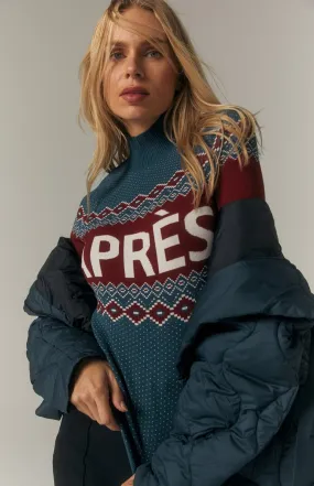 Aurora Mock Neck Sweater | Teal Blue