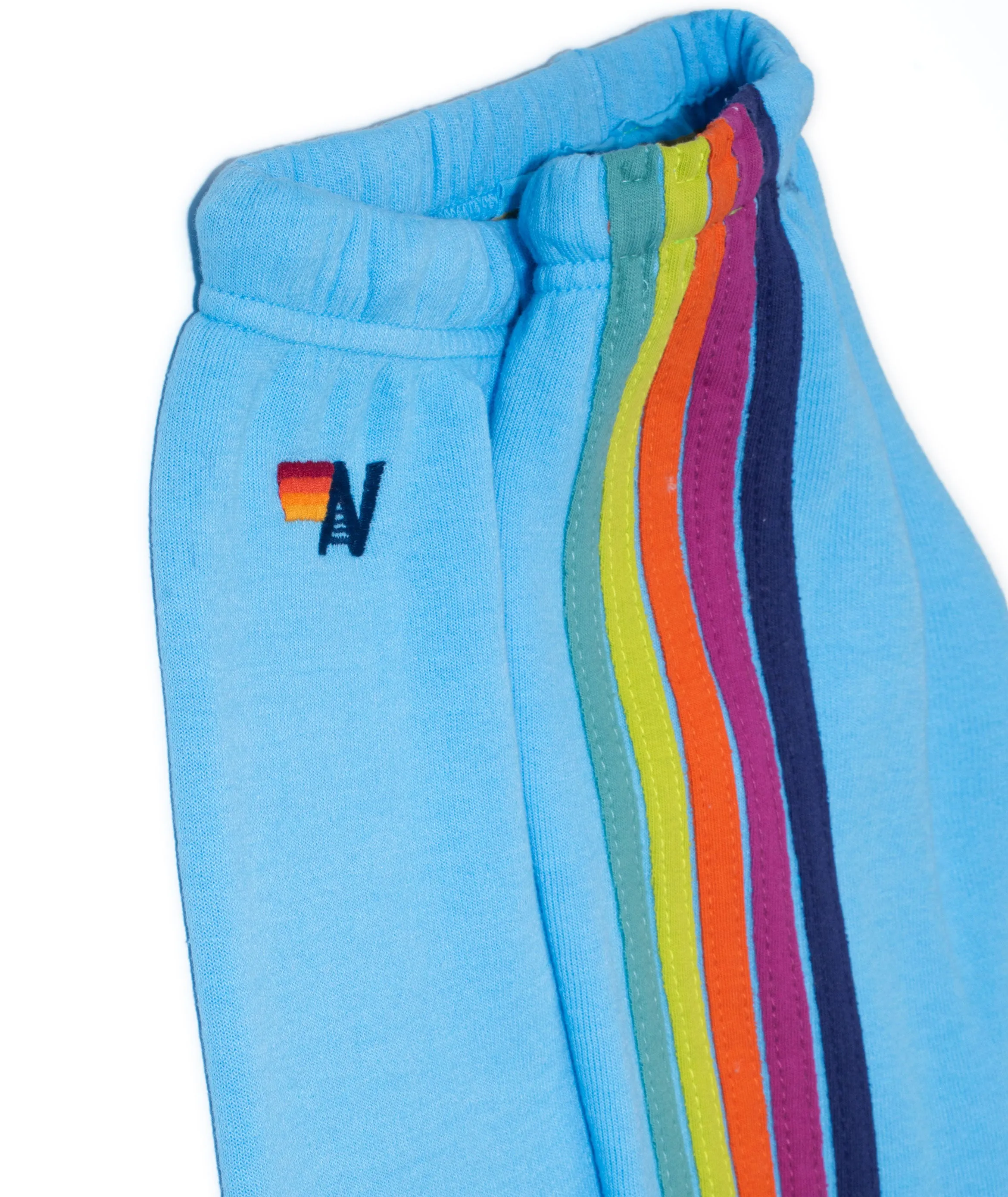 Aviator Nation Women 5 Stripe Sweatpants Sky/Rainbow