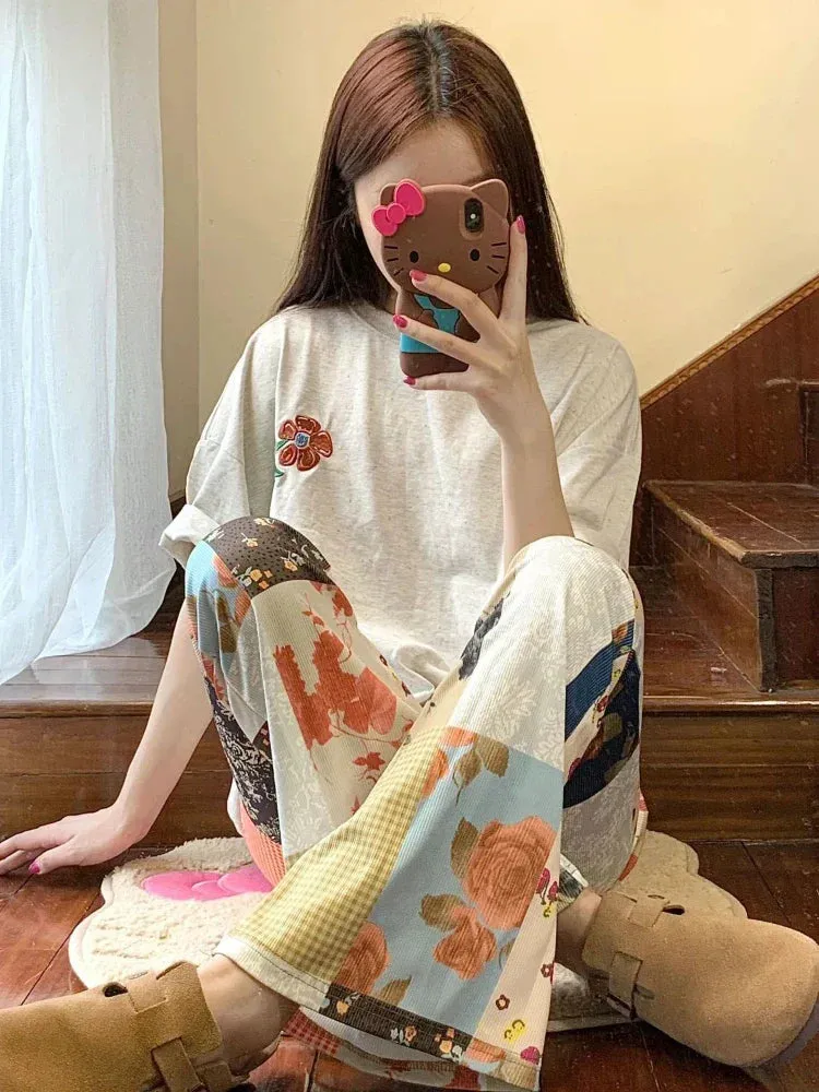 Back To School Joskaa Y2k Harajuku Vintage Flared Pants Women Streetwear Casual Baggy High Waist Plaid Trousers Kpop Mujer Sweatpants Hip Hop