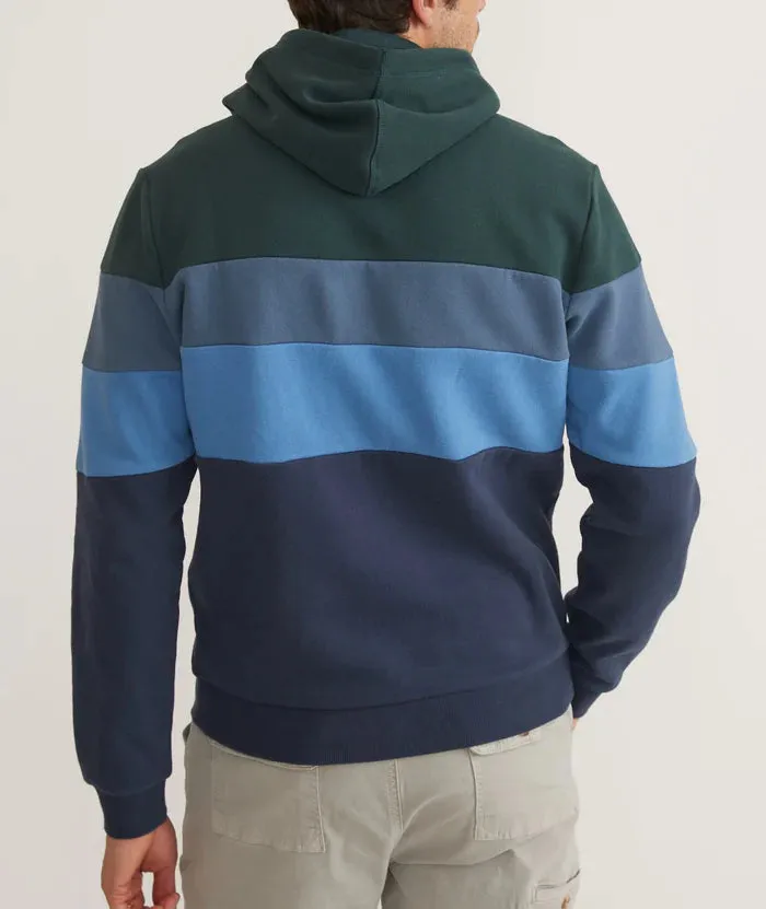 Blue Green Colorblock Hoodie