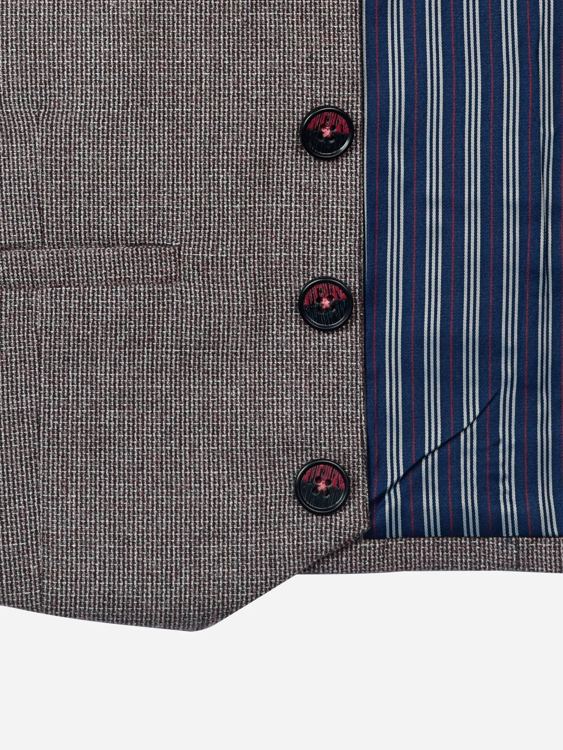 Bordo Textured Suit Vest With Bow