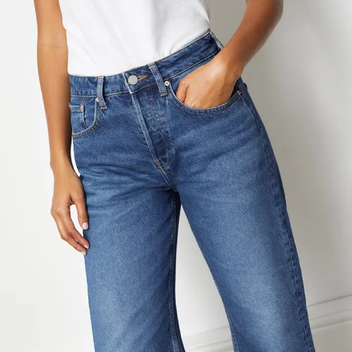 Boyfriend Jean in Indigo Wash with Button Fly by Albaray