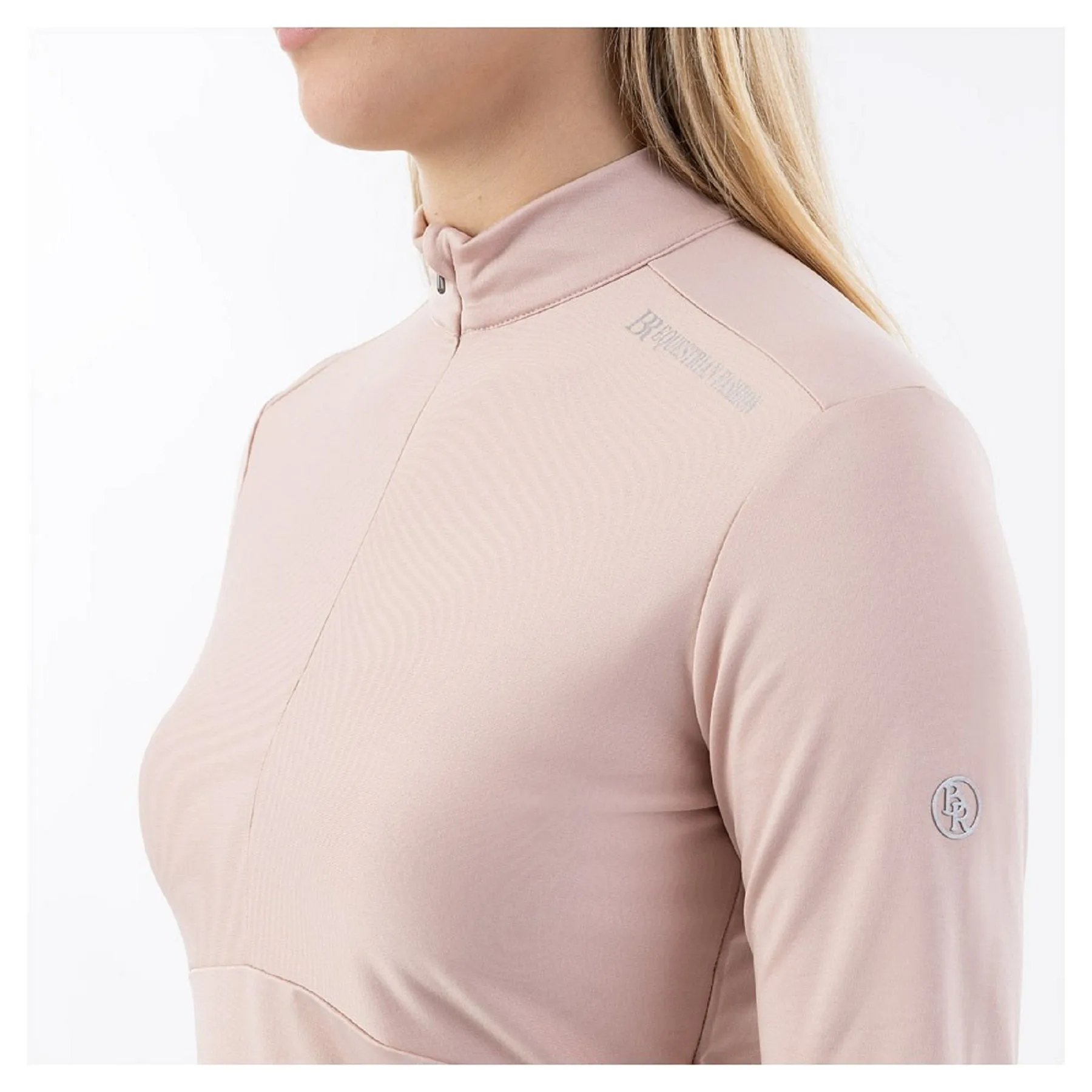 BR Equestrian Ladies Half Zip-Up Pullover Dewie, Adobe Rose
