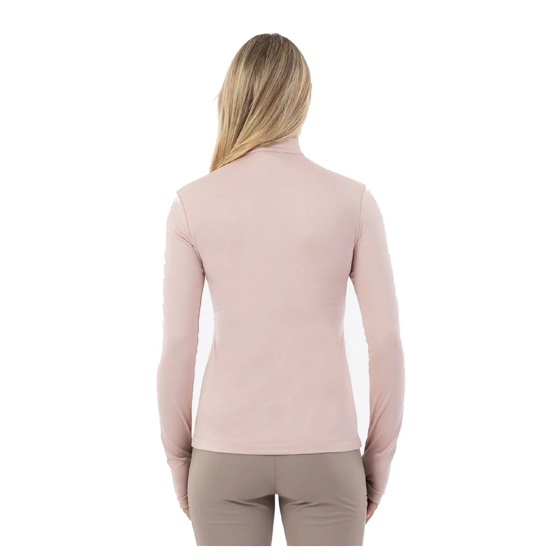 BR Equestrian Ladies Half Zip-Up Pullover Dewie, Adobe Rose