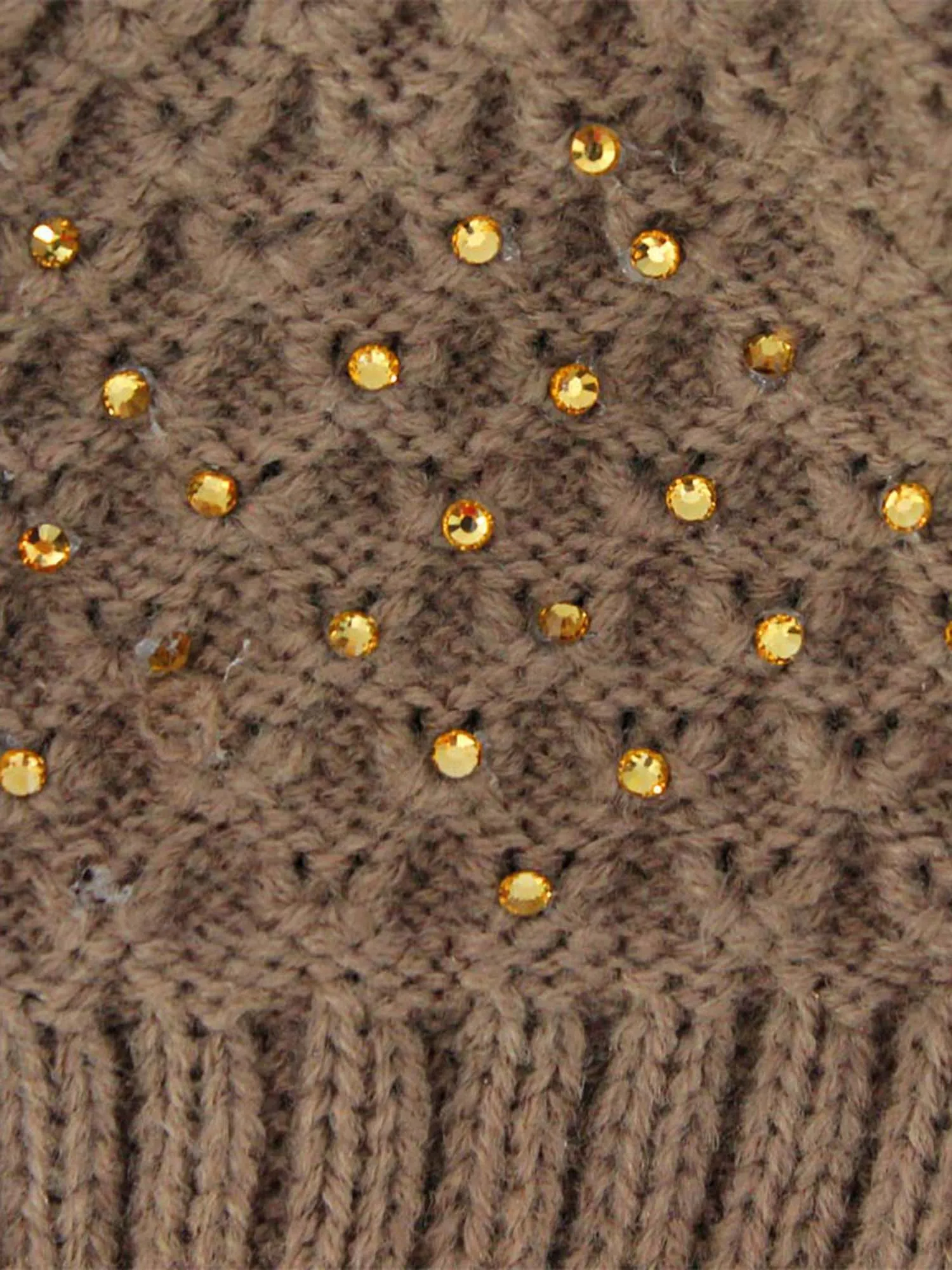 Camel Tan Knit Boot Cuff Leg Warmers With Rhinestones