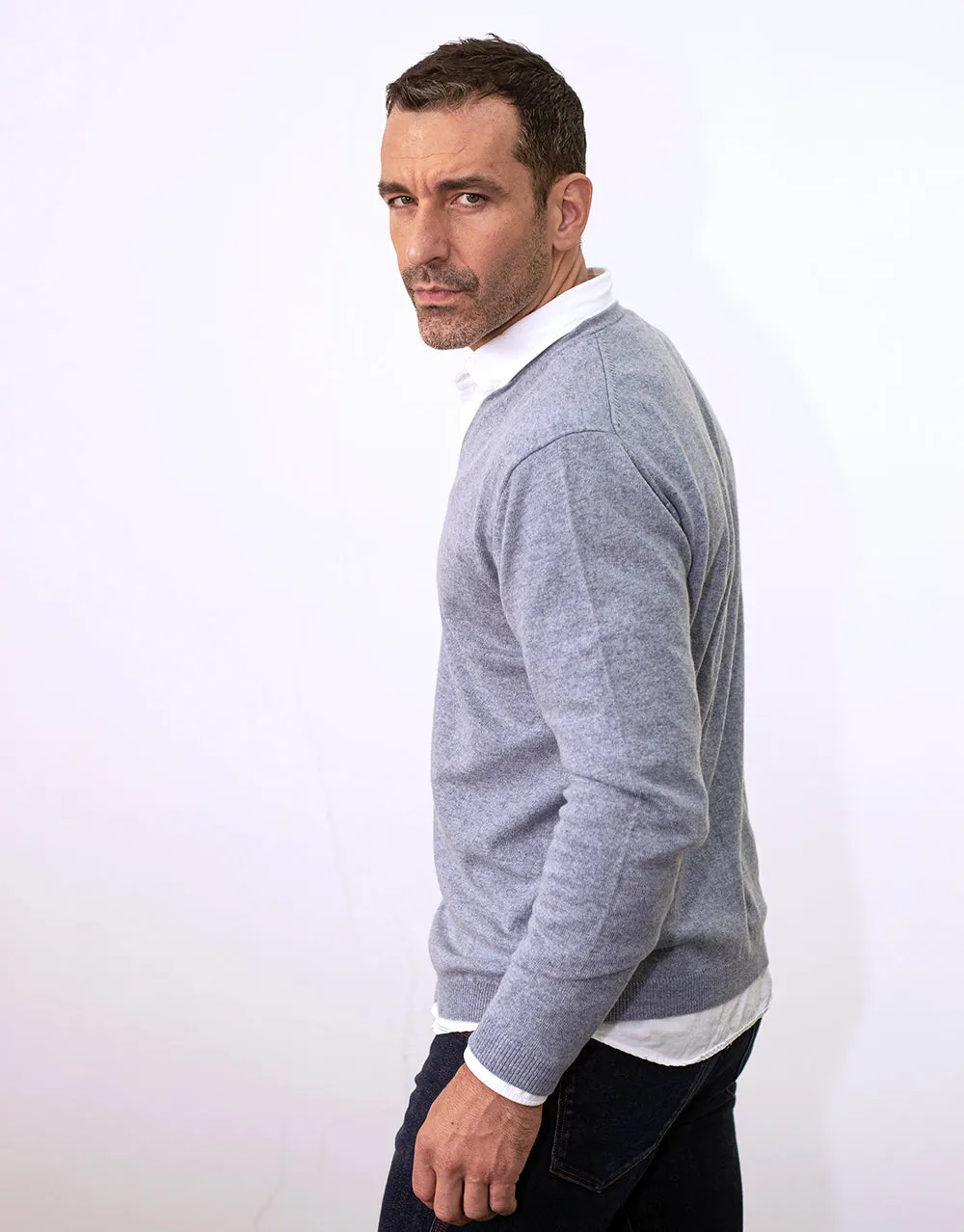 Classic Men's Cardigan in Cloud