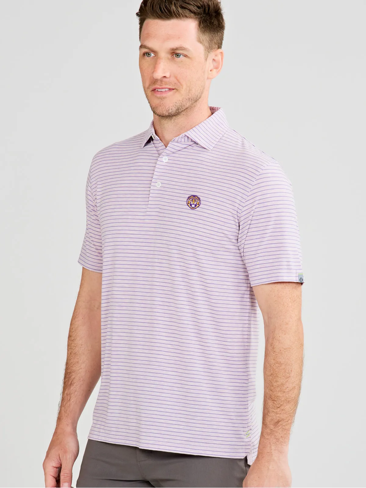 Cloud Polo - Brookline Stripe - LSU