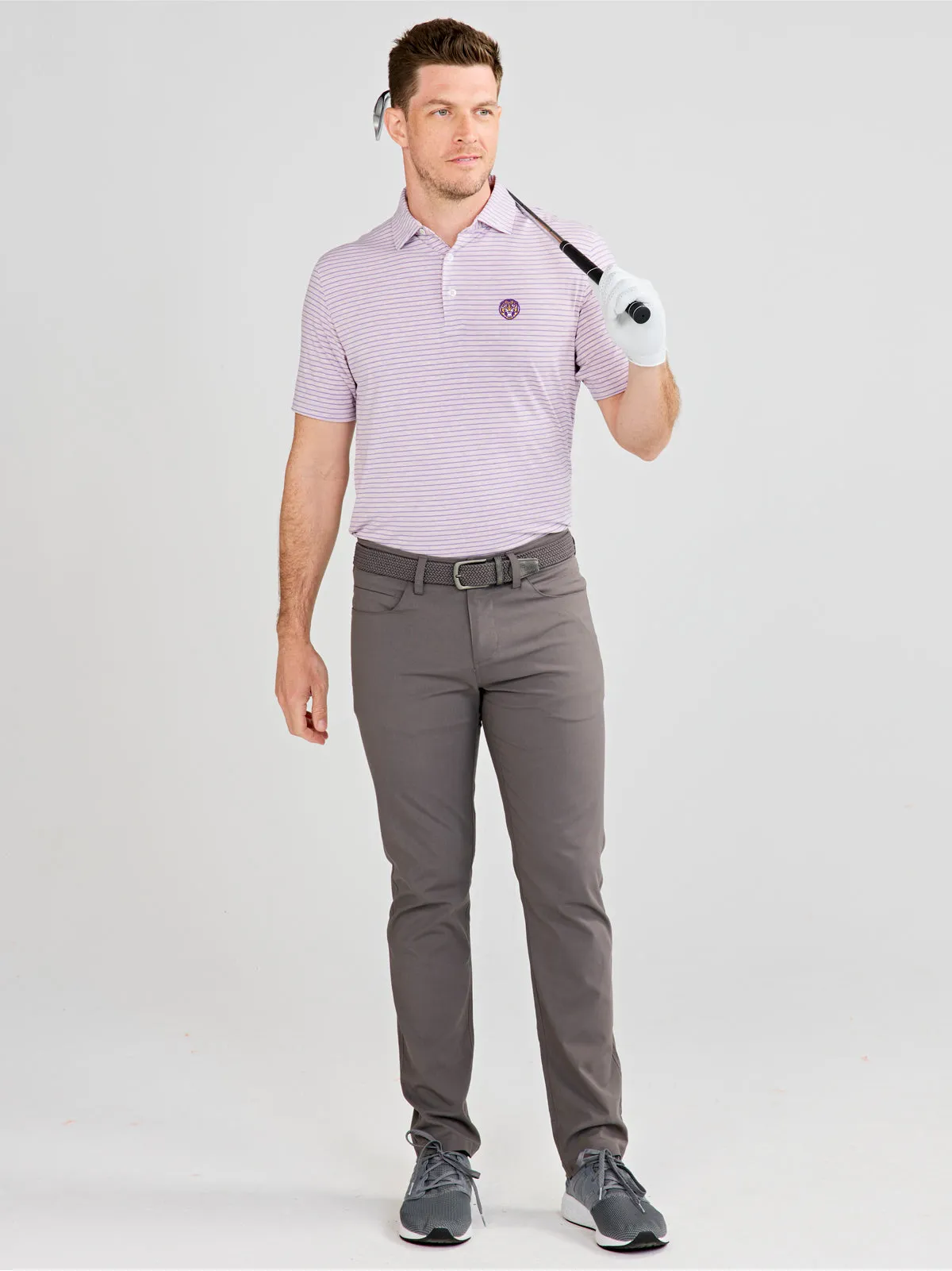 Cloud Polo - Brookline Stripe - LSU