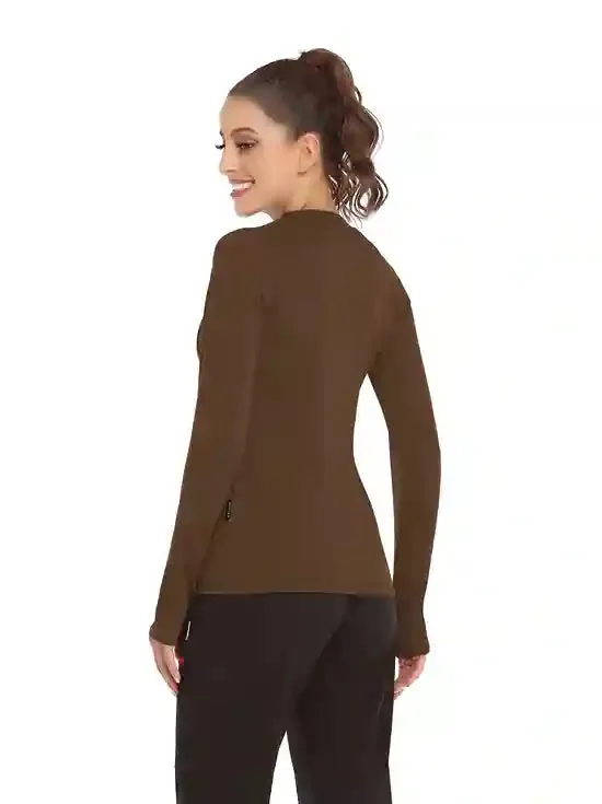 Crew-neck Long-sleeved Fleece top for Women