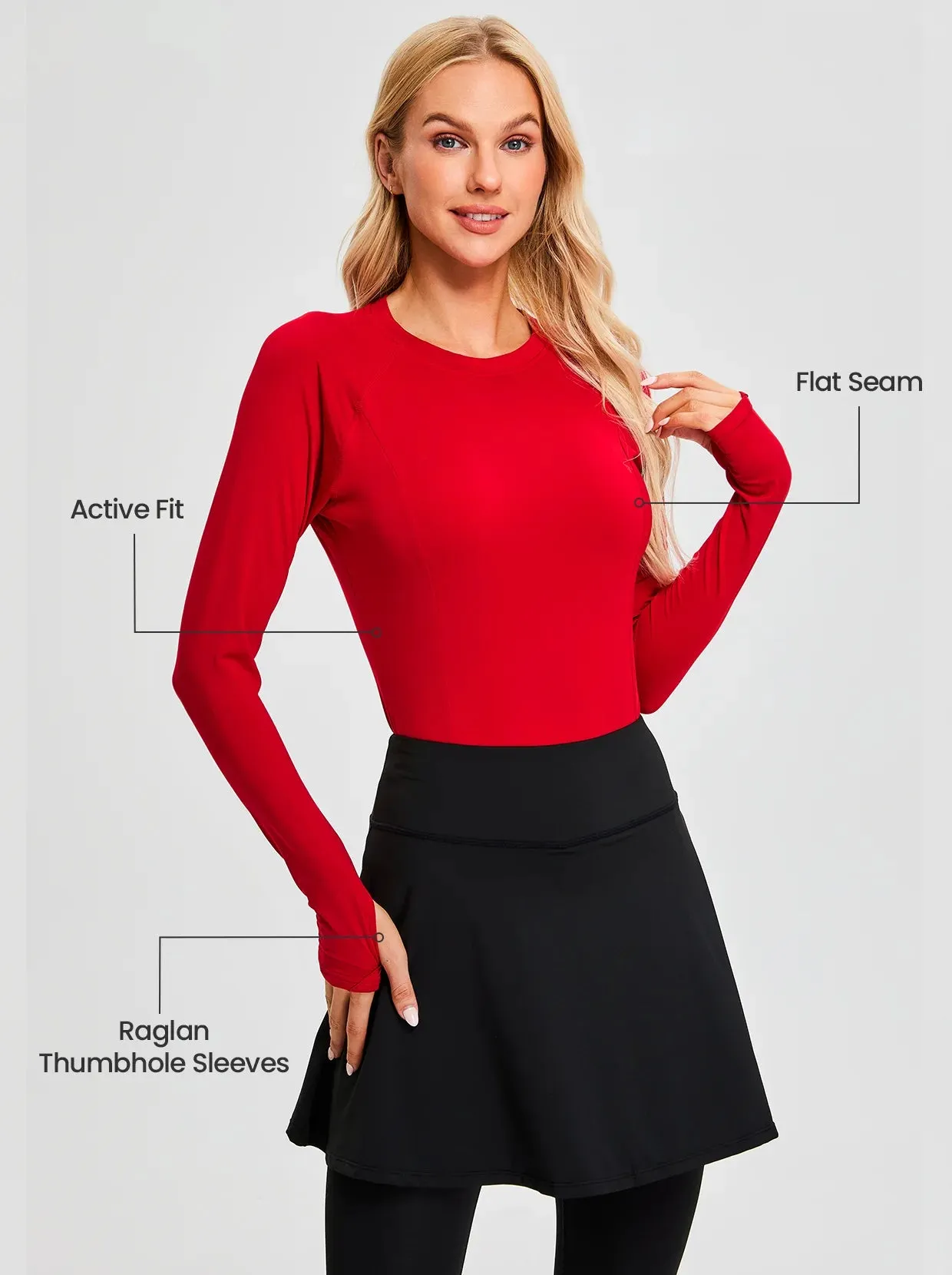 Crew-neck Long-sleeved Fleece top for Women