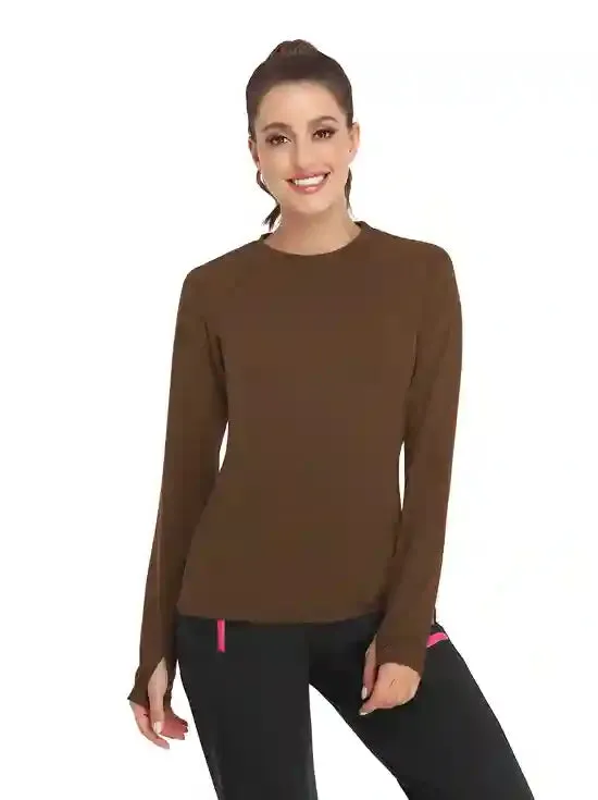 Crew-neck Long-sleeved Fleece top for Women