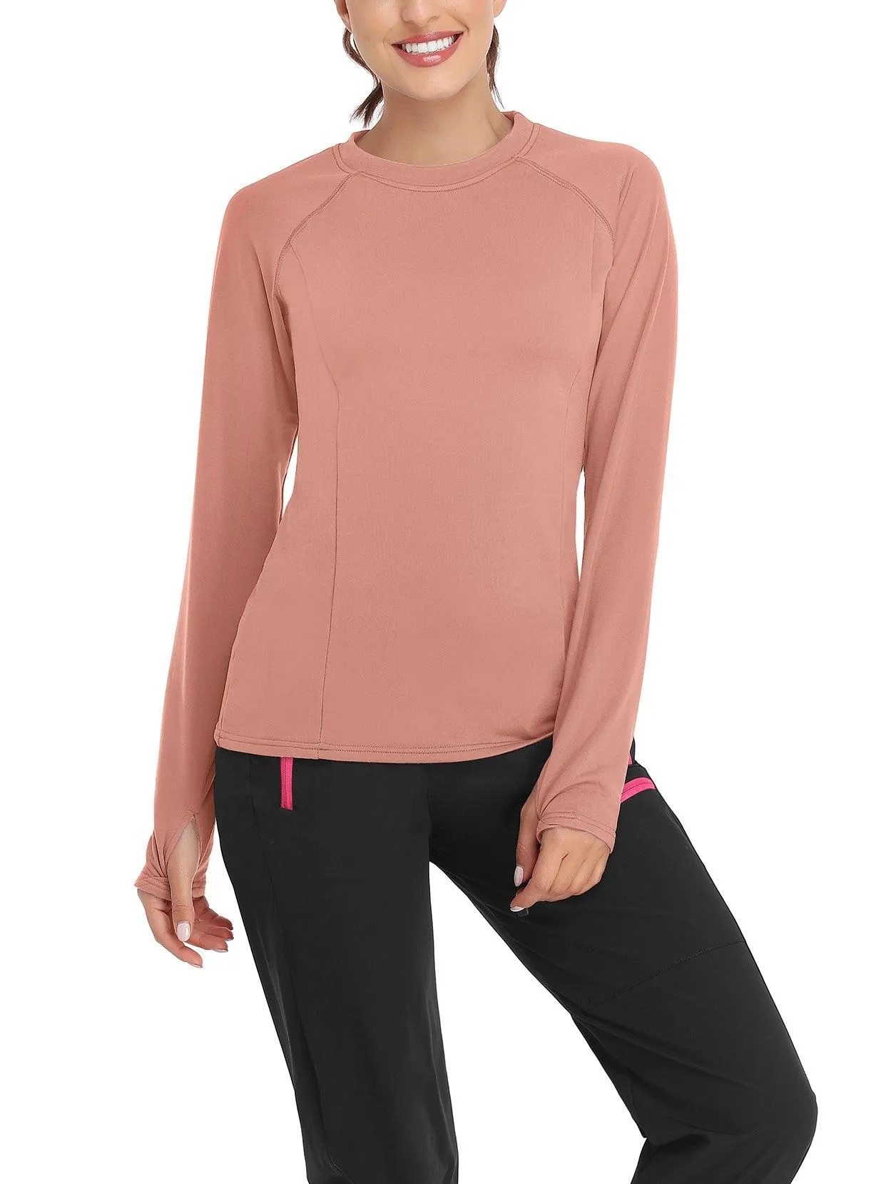 Crew-neck Long-sleeved Fleece top for Women