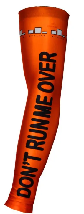 Don't Run Me Over Orange Arm Warmers