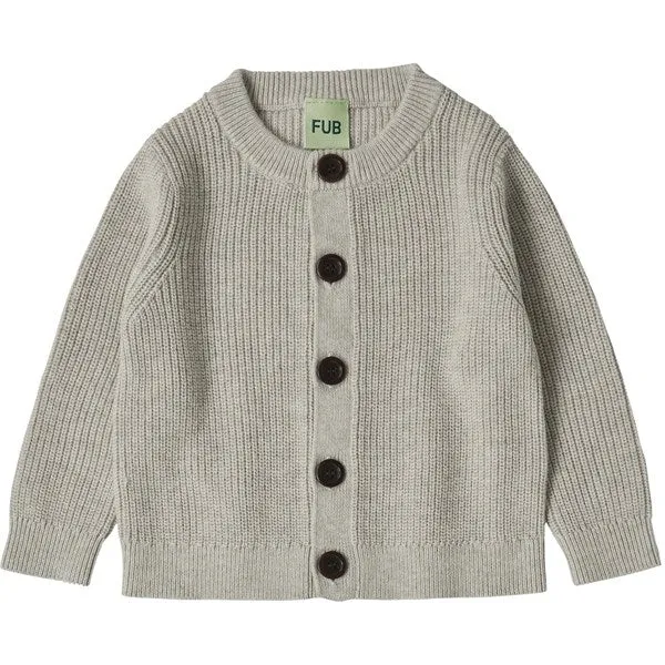 FUB Taupe Melange Baby Rib Cardigan