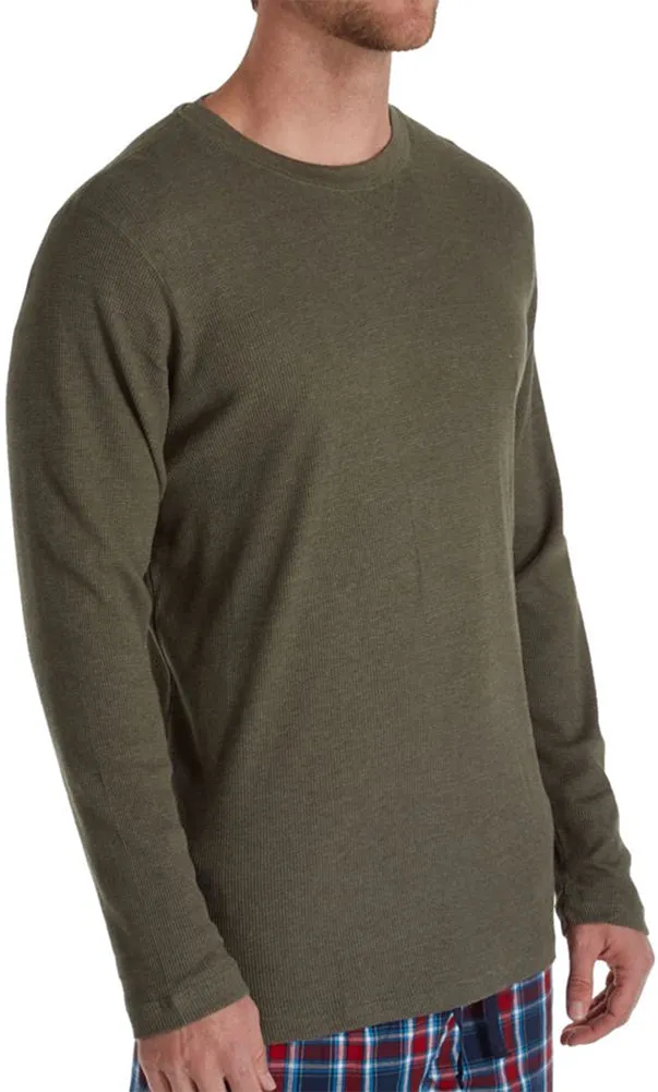 Hanes Men's Big Man Top Solid Long Sleeve Waffle Crew Shirt