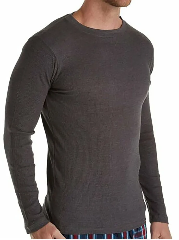 Hanes Men's Big Man Top Solid Long Sleeve Waffle Crew Shirt