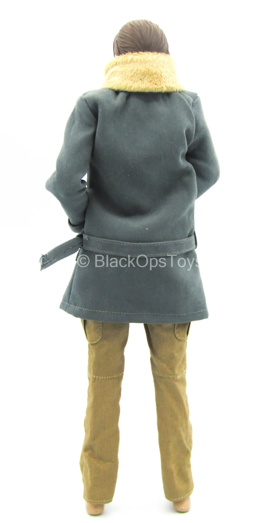 Jacket w/Fur-Like Collar & Brown Pants
