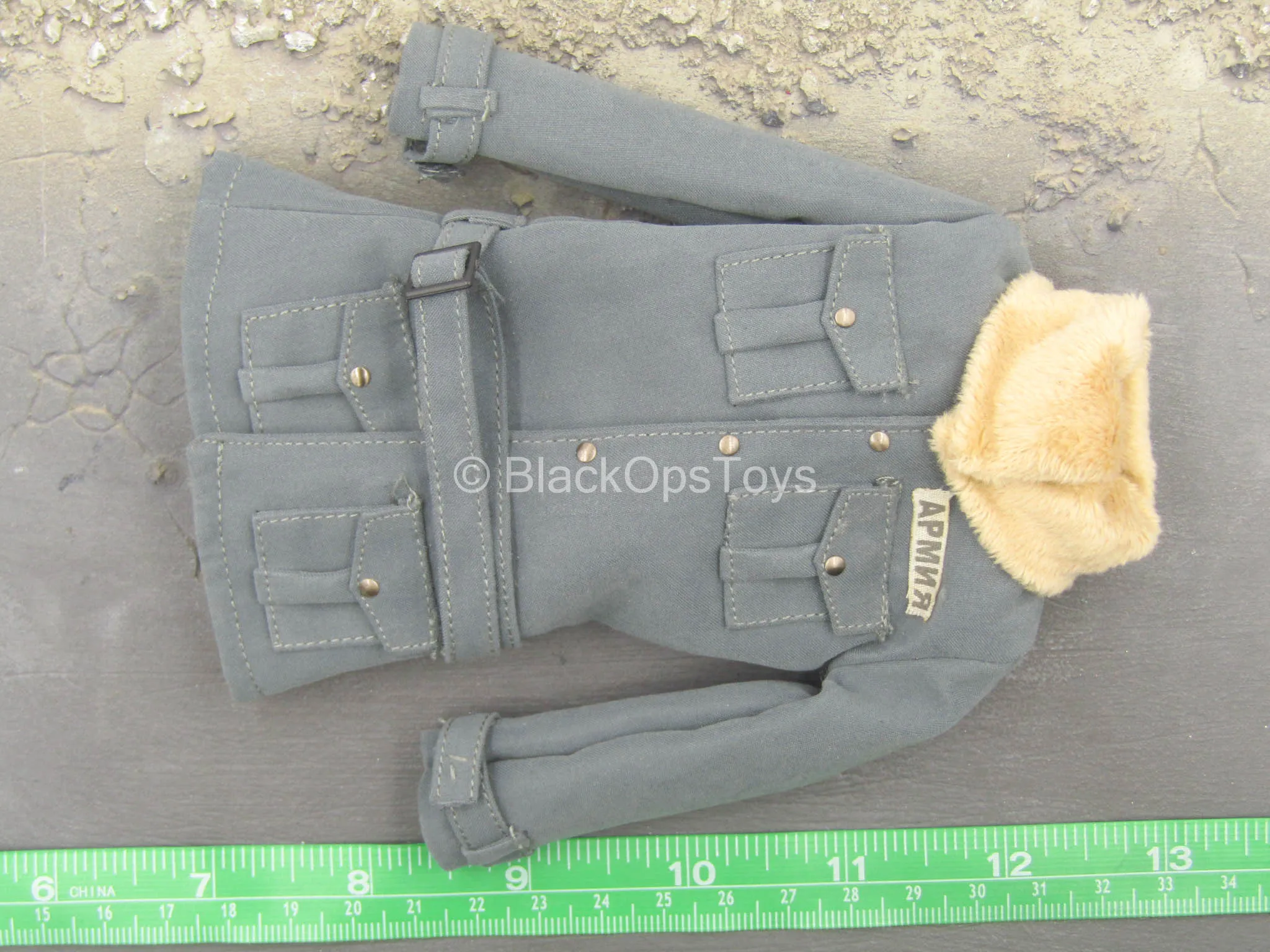 Jacket w/Fur-Like Collar & Brown Pants
