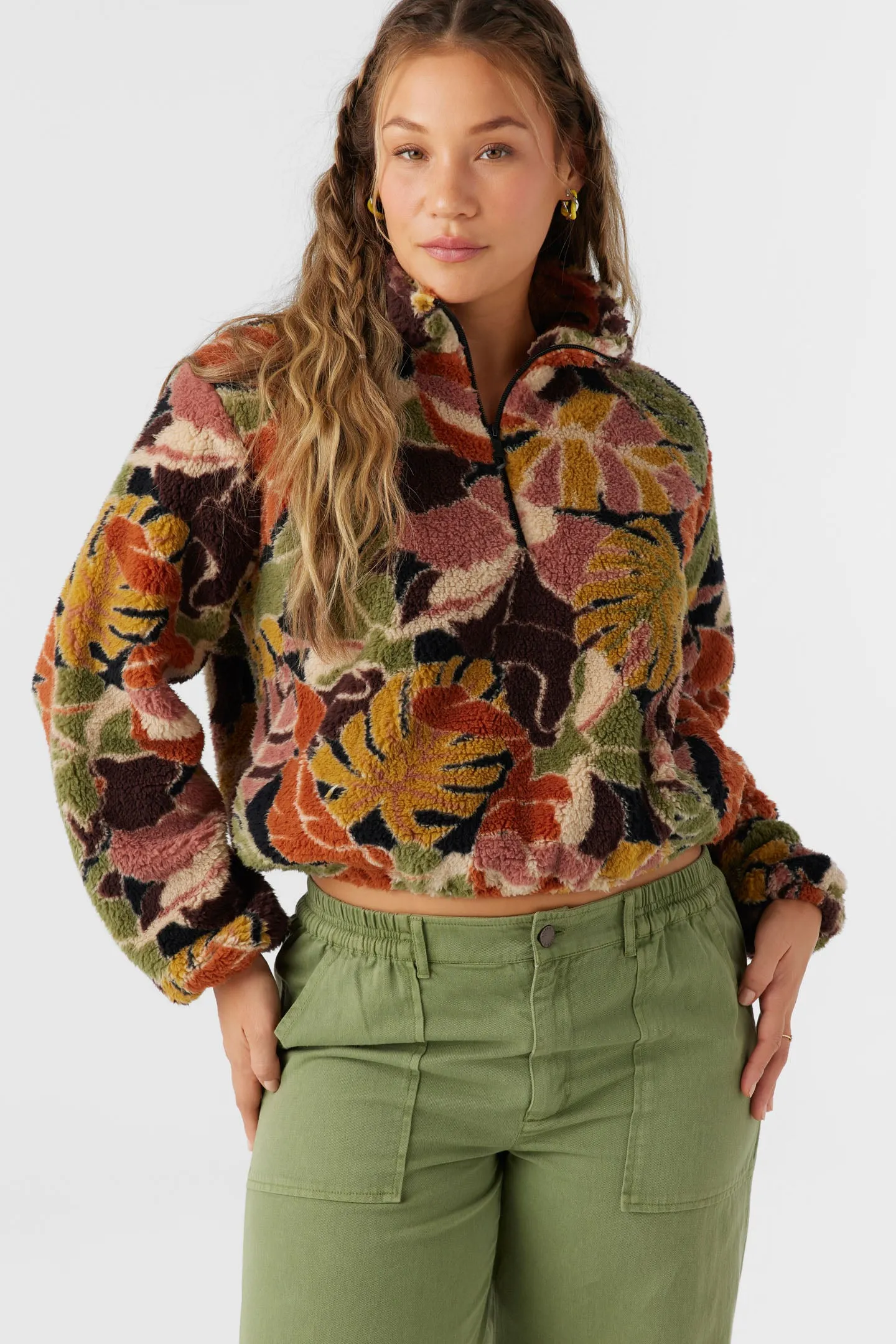 KACEY HIGH PILE FLEECE PULLOVER