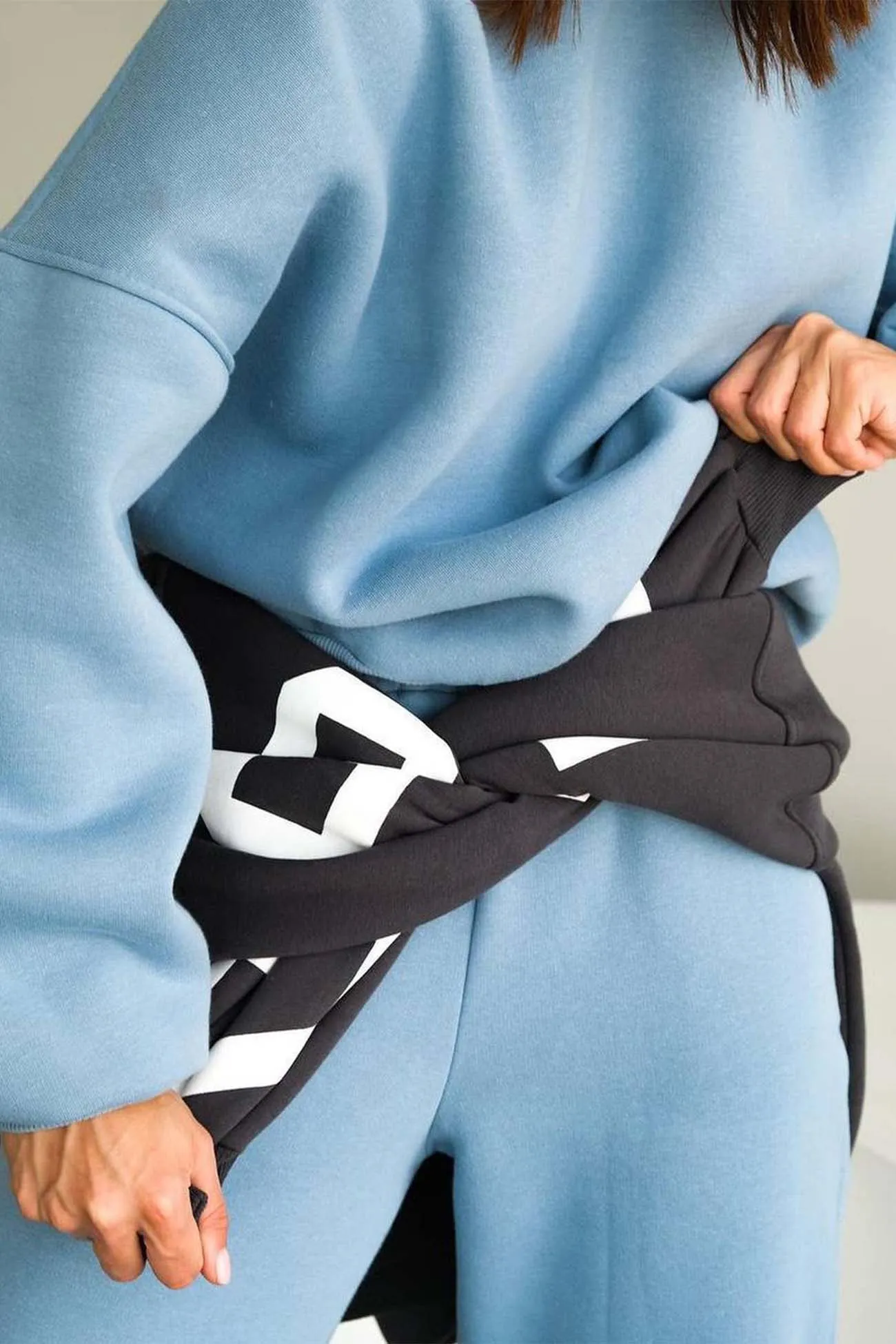 Letter Printed Hoodie Long Pants Two-Piece Set