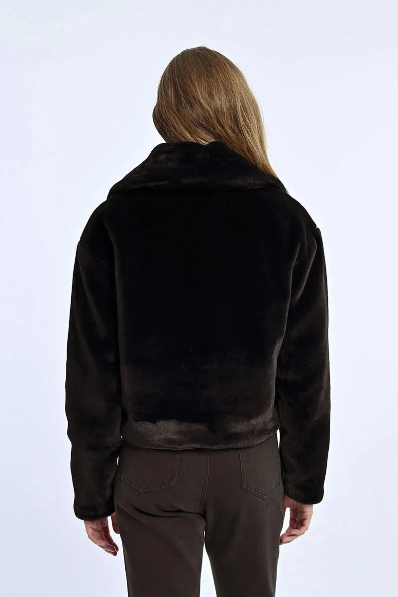 Lili Sidonio Black Faux Fur Jacket