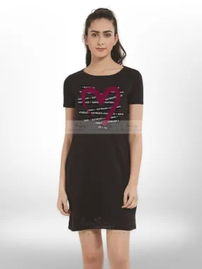 love Art Printed Fashionable  Women's Long T-shirt