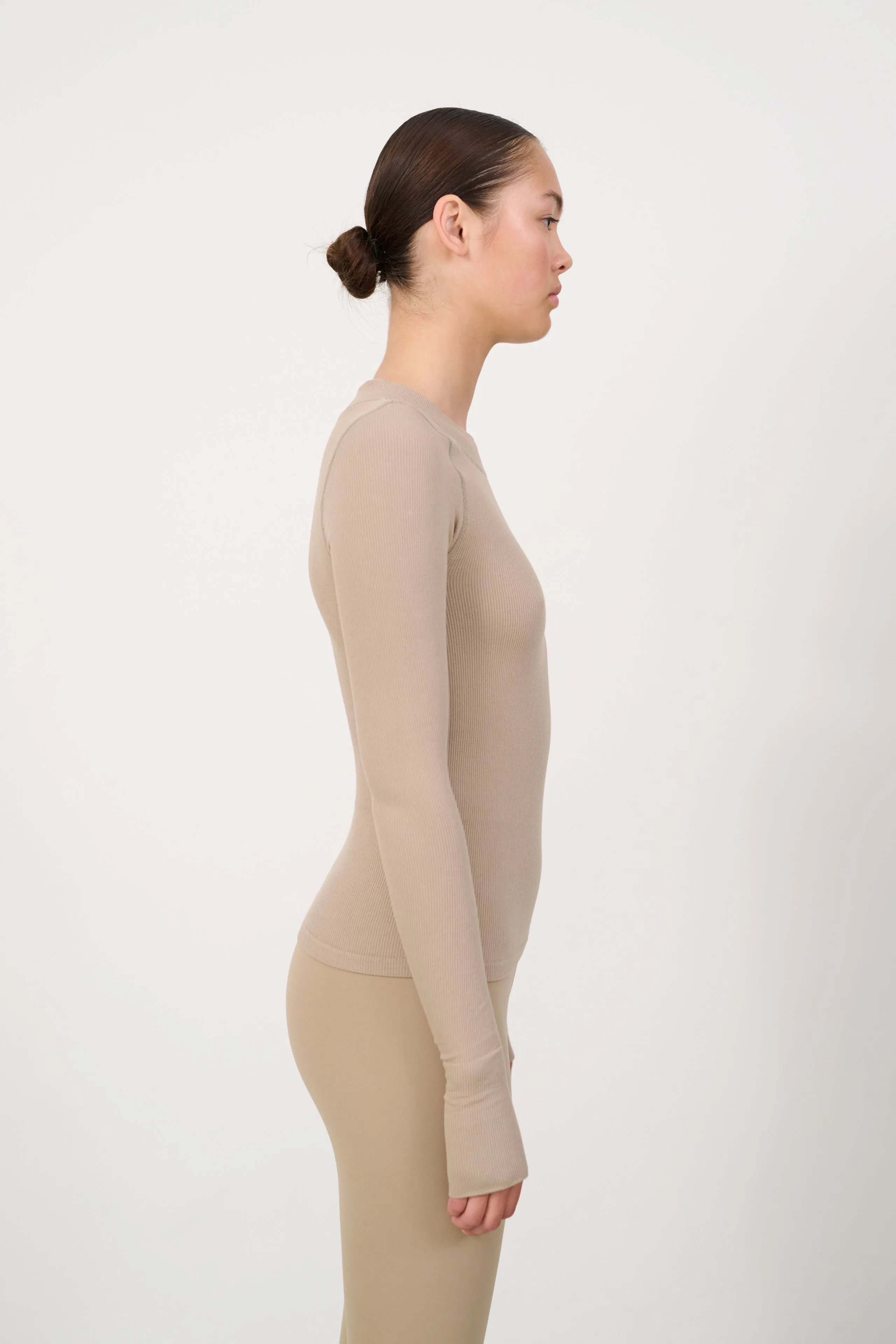 MAIA MicroModal soft rib longsleeve - Dune