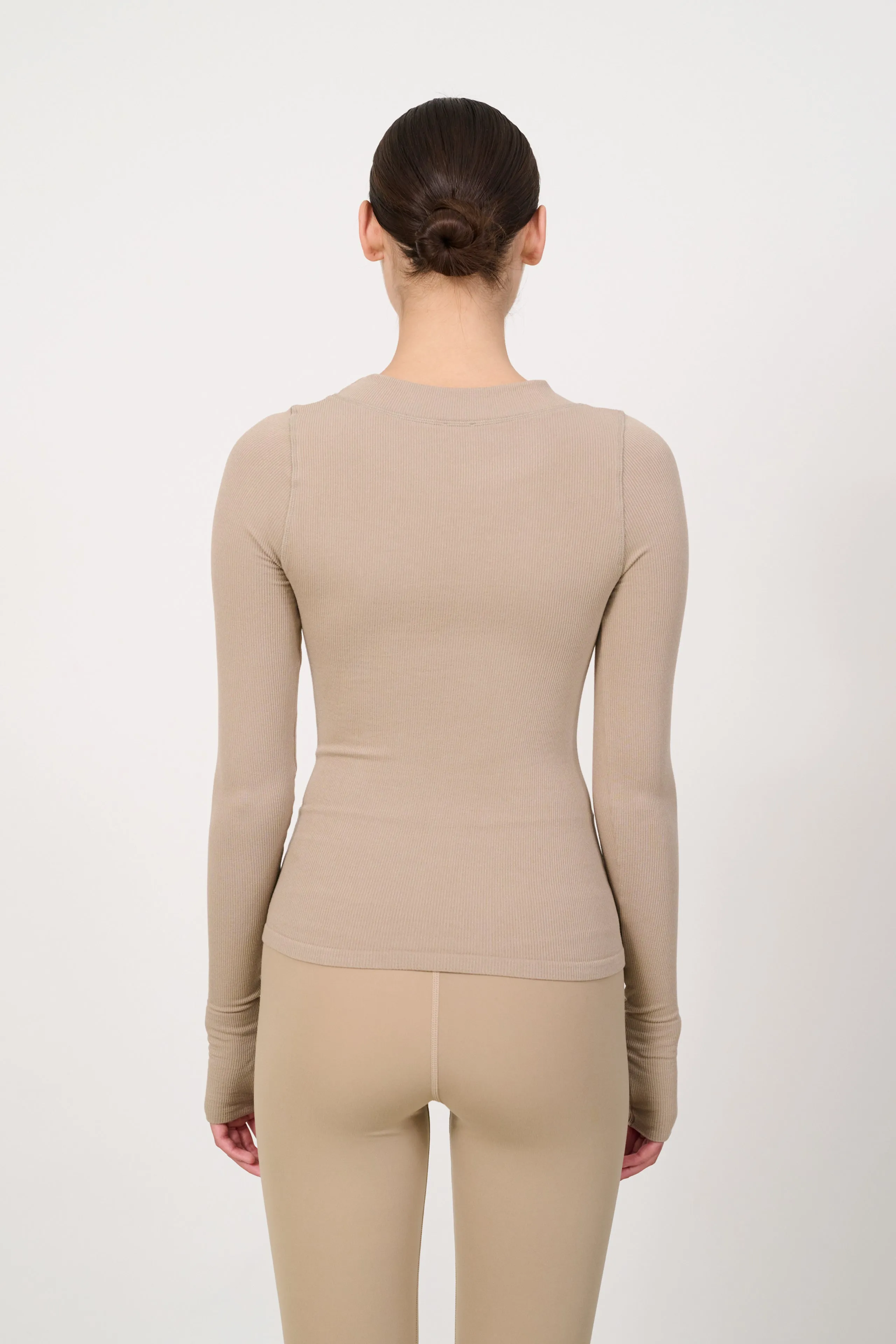 MAIA MicroModal soft rib longsleeve - Dune
