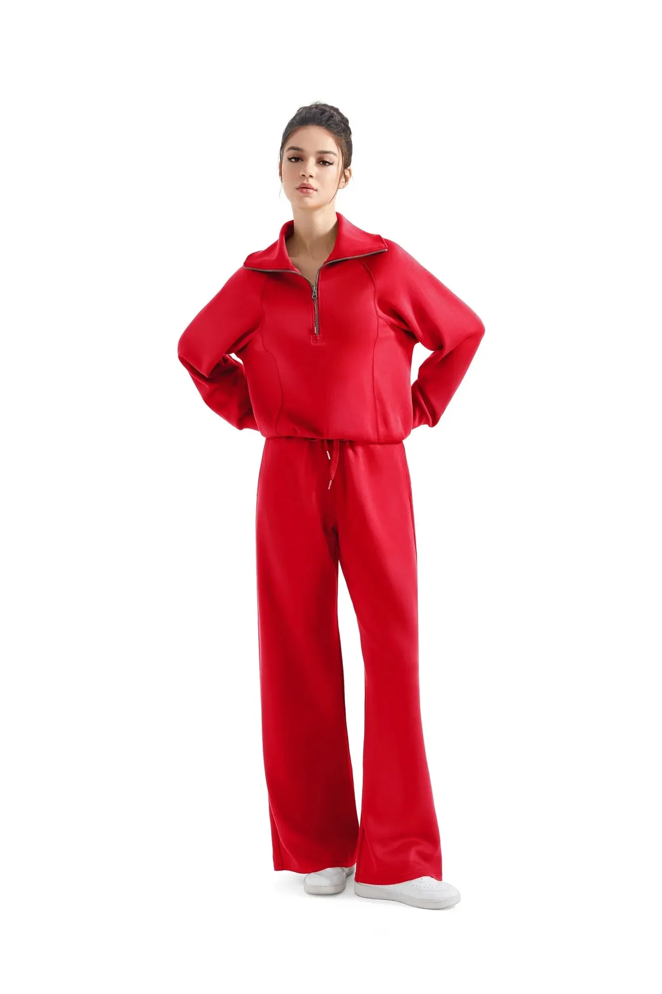Modal Half Zip Collar Lounge Set