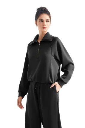 Modal Half Zip Collar Lounge Set