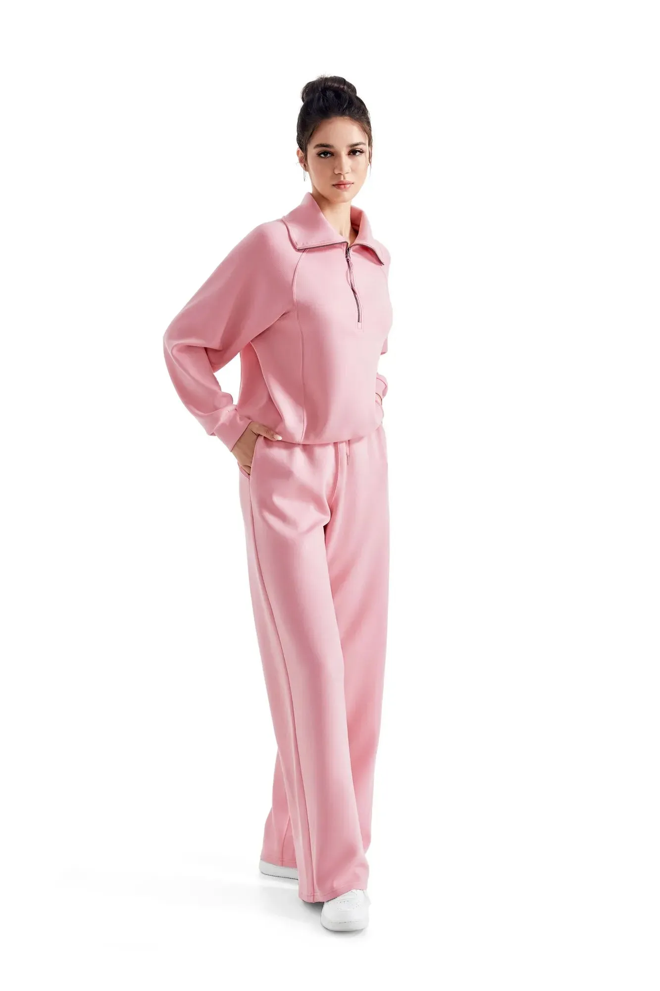 Modal Half Zip Collar Lounge Set