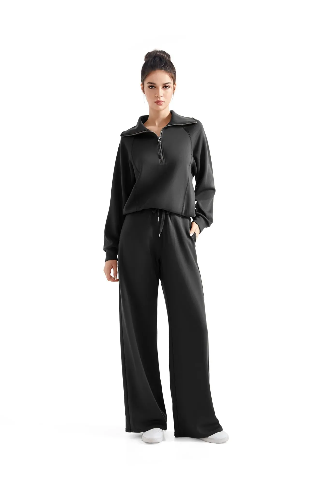 Modal Half Zip Collar Lounge Set