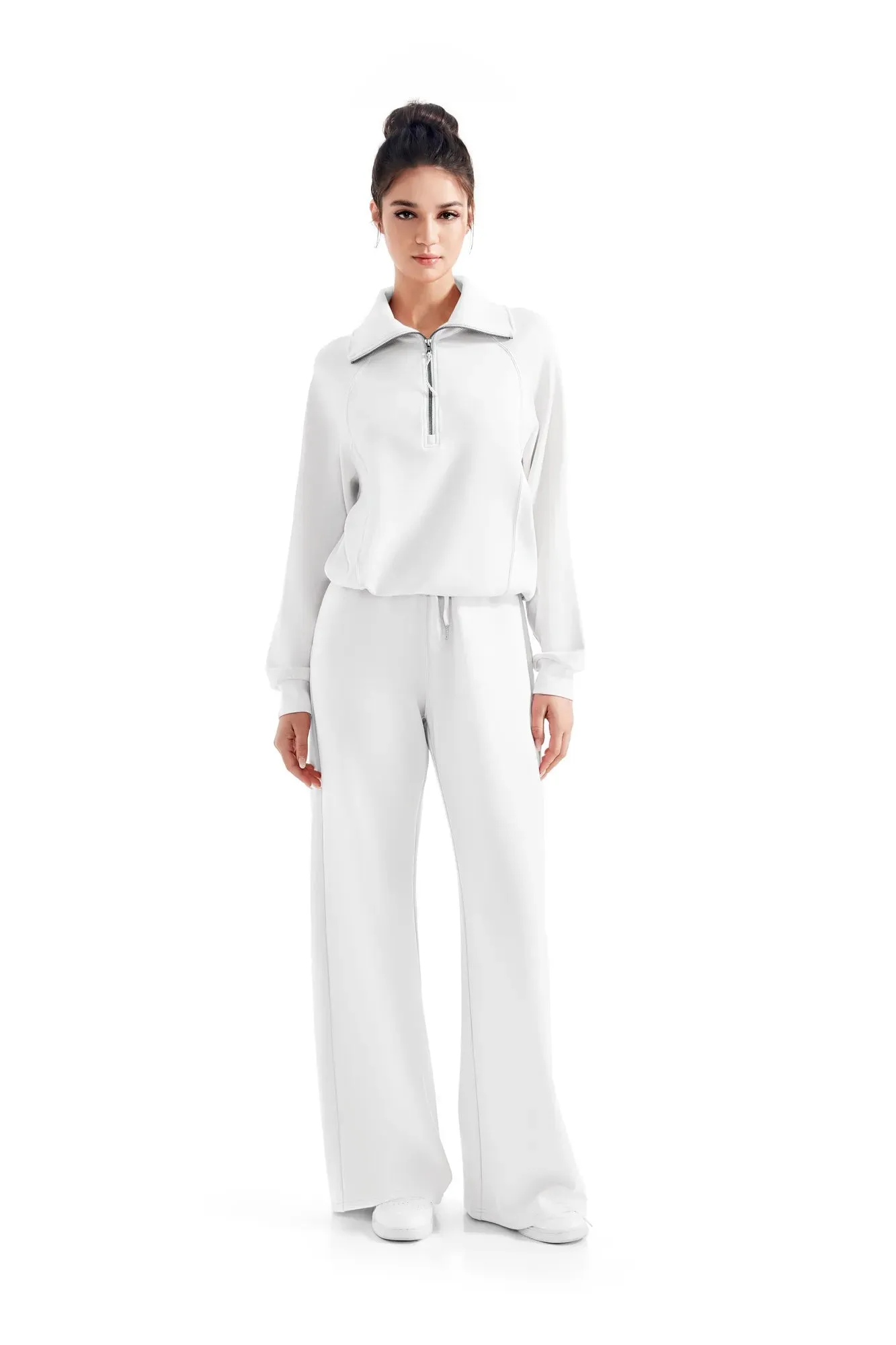 Modal Half Zip Collar Lounge Set