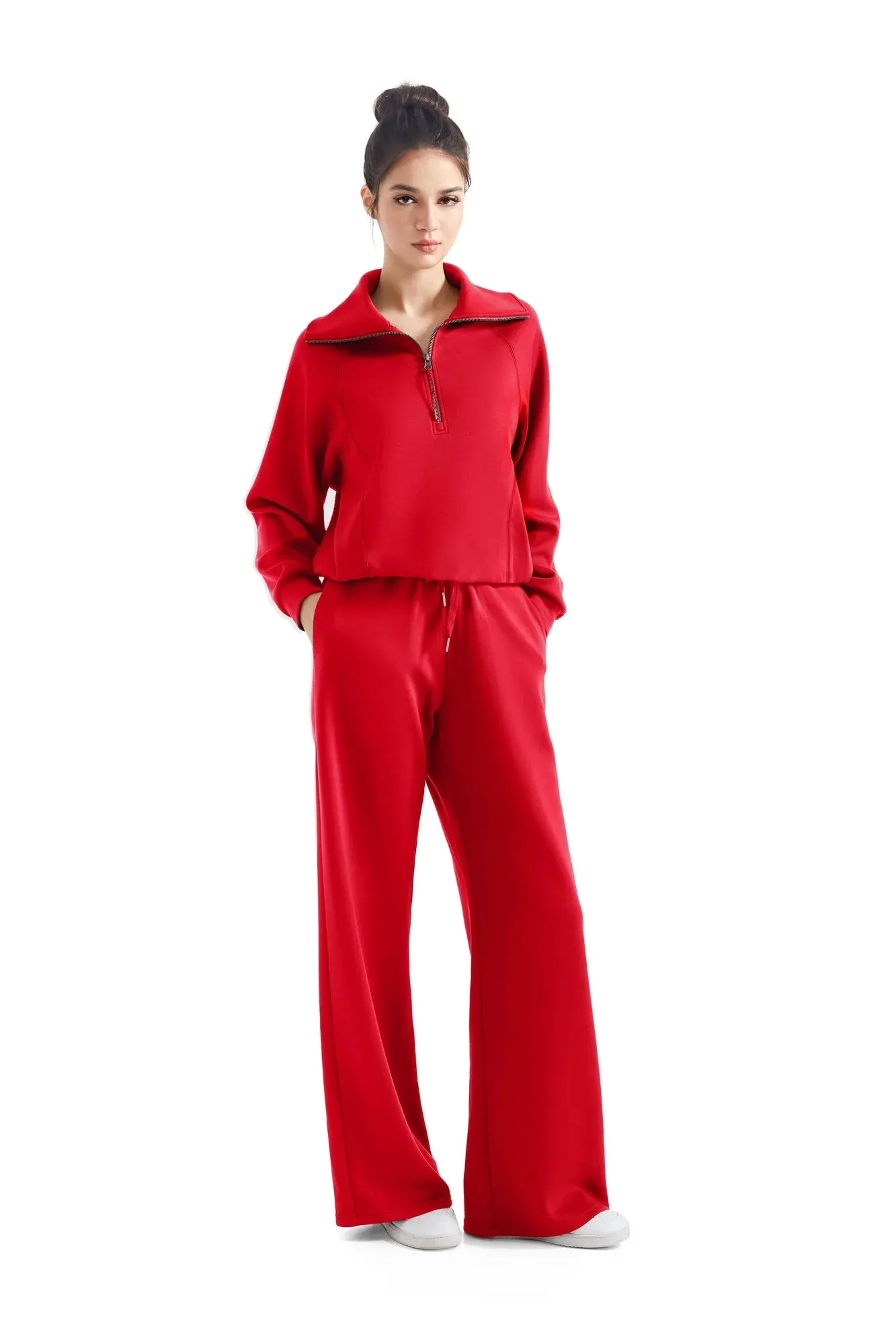 Modal Half Zip Collar Lounge Set